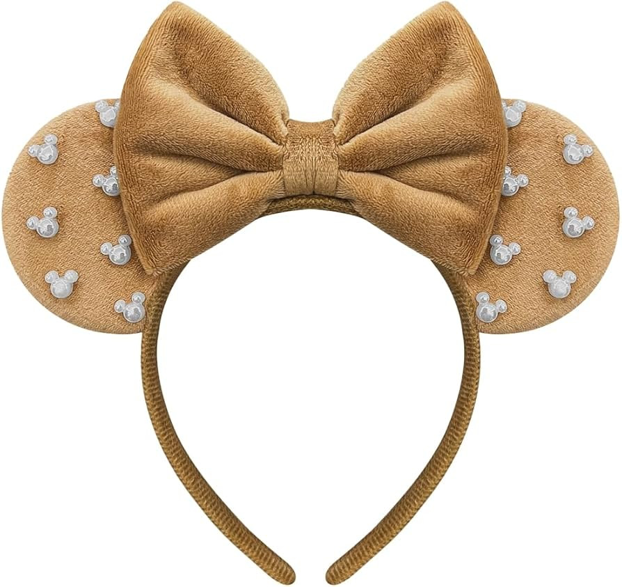Mouse Ears Headband for Women Neutral Fuzzy Mouse Ears Park Ears Christmas Headband for Adult Kid | Amazon (US)