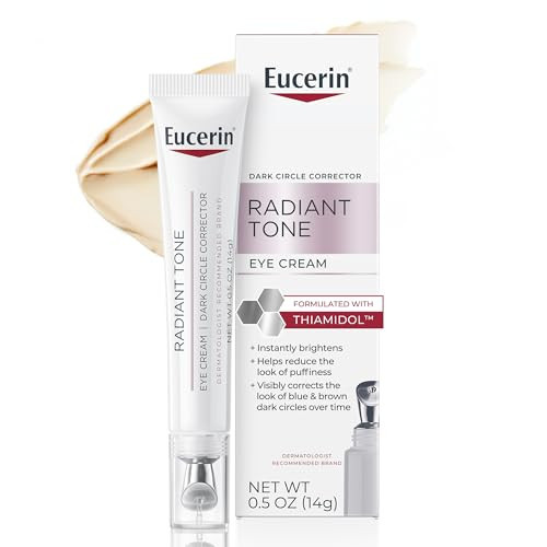 Eucerin Radiant Tone Eye Cream Dark Circle Corrector, Eye Brightening Cream with Thiamidol and Hyaluronic Acid, Helps Reduce the Look of Eye Puffiness, 0.5 Oz Tube | Amazon (US)