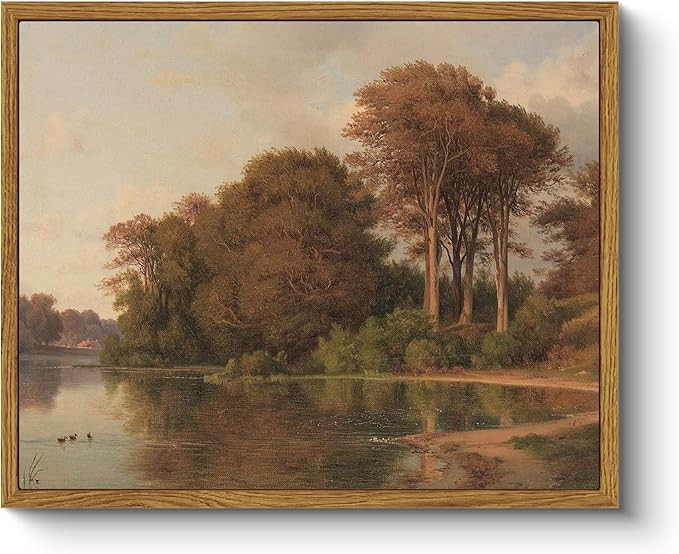 ARPEOTCY Vintage Framed Canvas Wall Art, Fall Living Room Autumn Scenery Pictures Wall Decor, Pri... | Amazon (US)