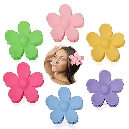 Flower Claw Clip 6 Pcs Hair Styling Accessories For Women Girls Flower Hair Clip | Amazon (US)