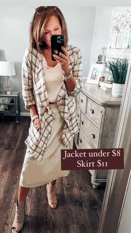 Skirt jacket under $8, slip skirt from Walmart only $11. Cute work outfit, church outfit, or throw on some boyfriend jeans for a casual date night outfit. 

Sale, trends, affordable, work outfit, workwear, date night, business casual, everyday work outfit, skirts, Walmart fashion, Walmart finds, amazon finds, Amazon fashion

#LTKunder50 #LTKsalealert #LTKworkwear