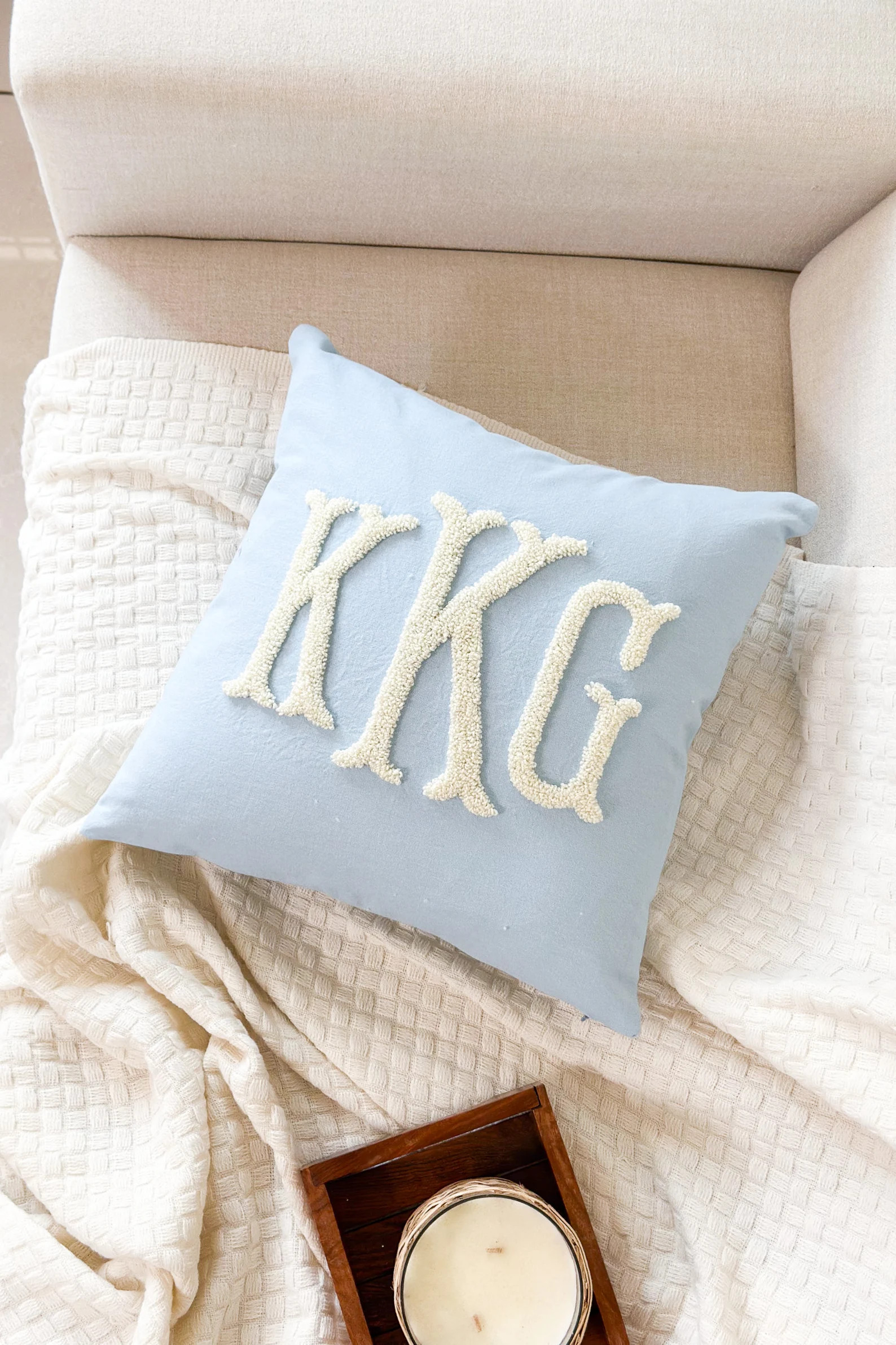 Custom Monogram Pillow Cover With Punch Needle Embroidery, Personalized Wedding Gift for Couple, ... | Etsy (US)