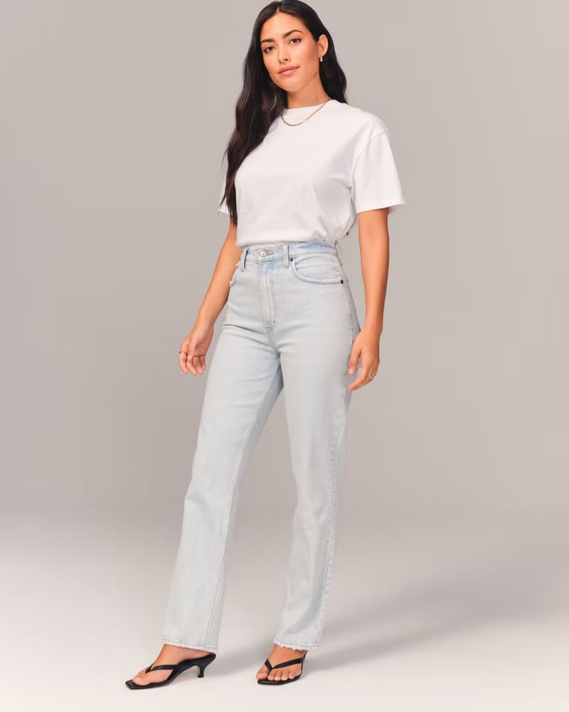 Women's Curve Love Ultra High Rise 90s Straight Carpenter Jean | Women's Clearance | Abercrombie.... | Abercrombie & Fitch (US)