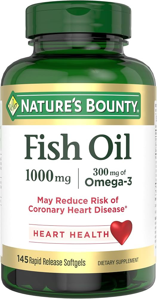 Amazon.com: Nature\u2019s Bounty Fish Oil, Supports Heart Health, 1000mg, Rapid Release Softgels,... | Amazon (US)