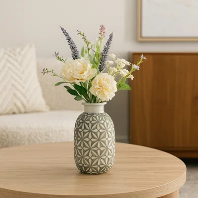 Decorative Daisy Ceramic Vase Contemporary | Wayfair North America
