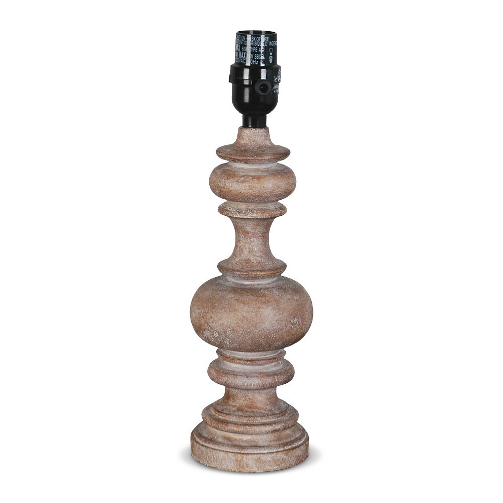 Turned Wood Column Lamp Base - Small - Threshold, Washed Wood | Target