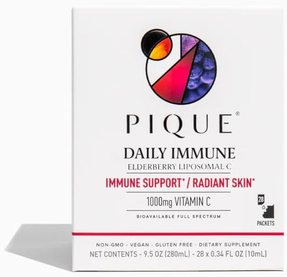 PIQUE Daily Immune Liposomal Vitamin C for Immune Support - 1,000 mg Vitamin C & 1,900 mg Elderbe... | Amazon (US)