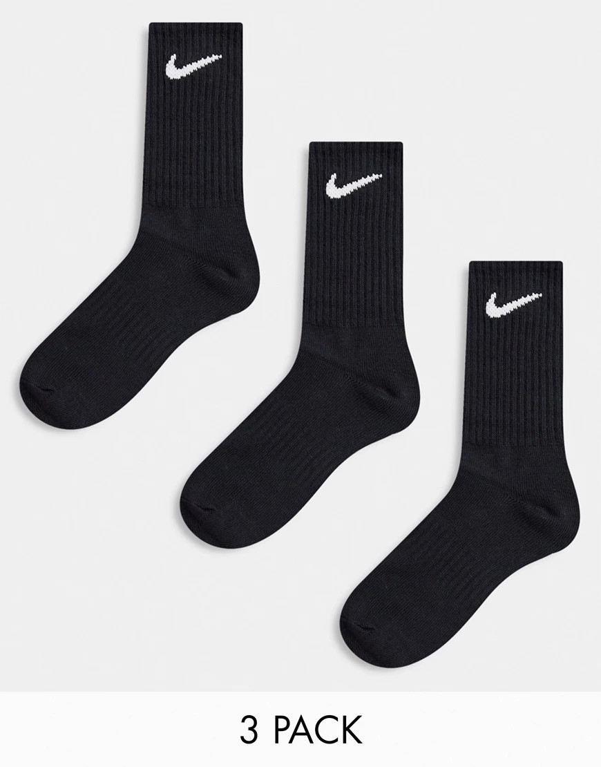 Nike Training Everyday Lightweight 3 pack crew socks in black | ASOS (Global)
