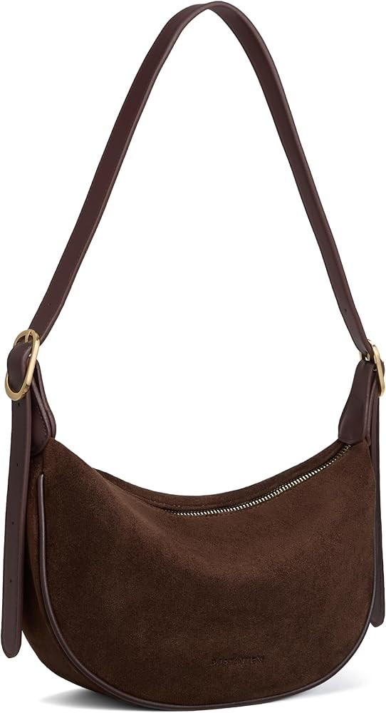 BOSTANTEN Purses for Women Crescent Crossbody Bag Vegan Leather Shoulder Hobo Handbag Adjustable ... | Amazon (US)