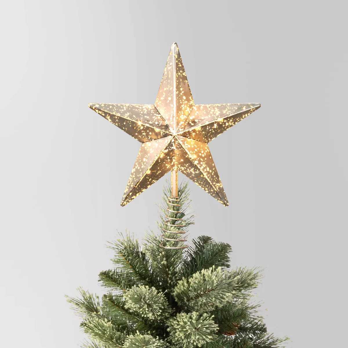 10" Pre-lit Faux Mercury Star Christmas Tree Topper Silver - Wondershop™ | Target
