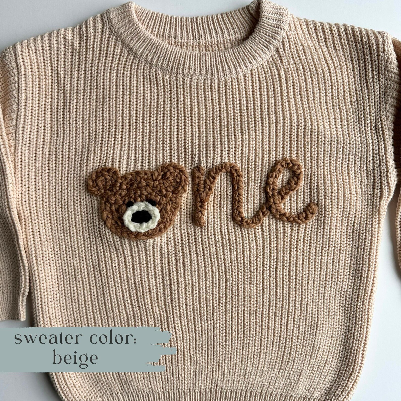 Teddy Bear One Sweater | Hand Embroidered Bear Shirt | Baby Toddler Sweater - Etsy | Etsy (US)