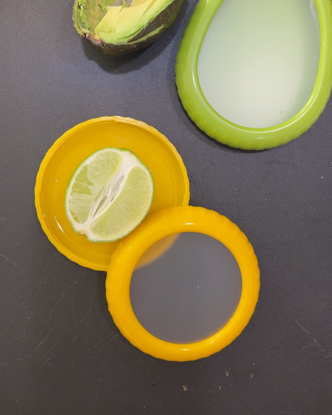 SAVE your cut produce with reusable color coded storage containers. These capsules have a silicone lid that stretches over your cut refrigerated produce. The set of 4 helps keep your lemon 🍋 lime 🍋‍🟩 avocado 🥑  and onions 🧅 as fresh as can be until you’re ready to use the other half. The onion keeper comes in both brown and red or is the red one for a tomato? 🍅  Whatever you use it for, it’ll keep the cut side from drying out in the fridge. 

Related: kitchen must haves, reusable, silicone food storage, produce storage containers, refrigerator organization 


#LTKFindsUnder50 #LTKHome