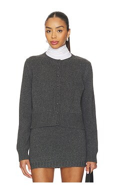 525 America Covered Button Cardigan in Charcoal Grey from Revolve.com | Revolve Clothing (Global)