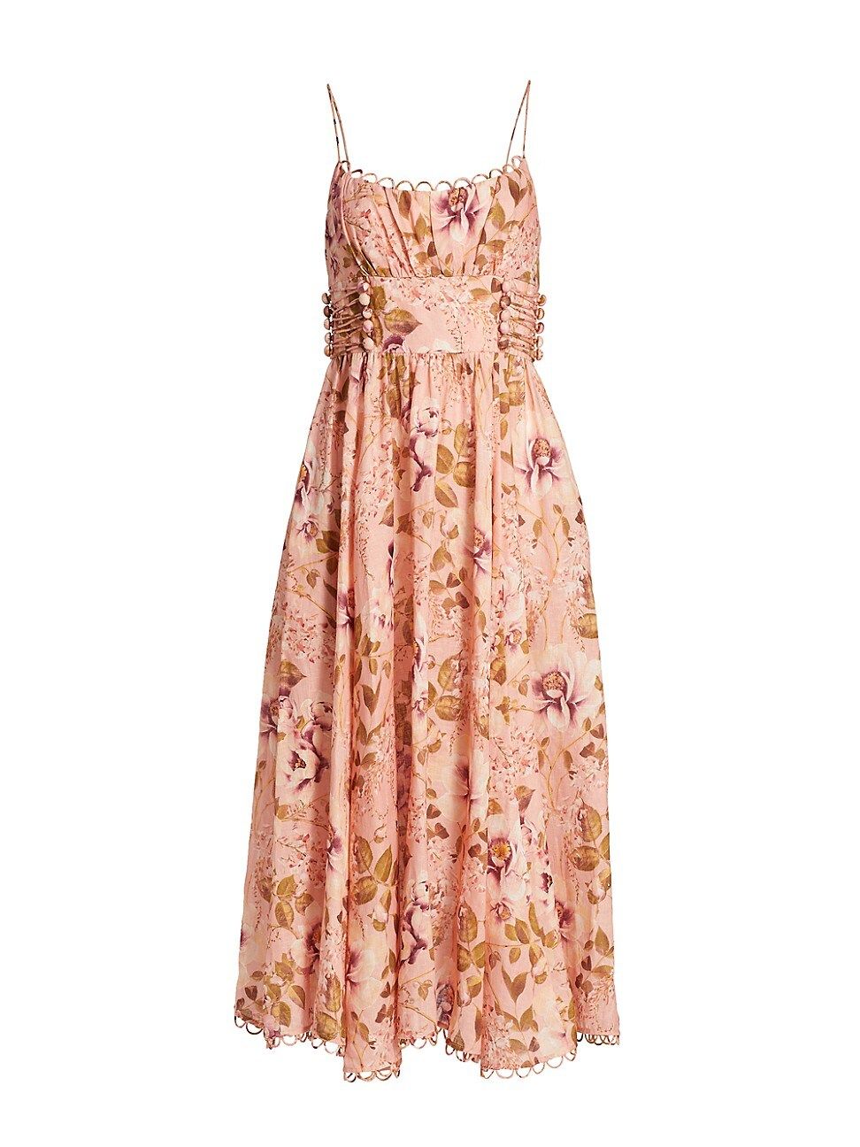 Rosa Floral Linen Midi Dress | Saks Fifth Avenue