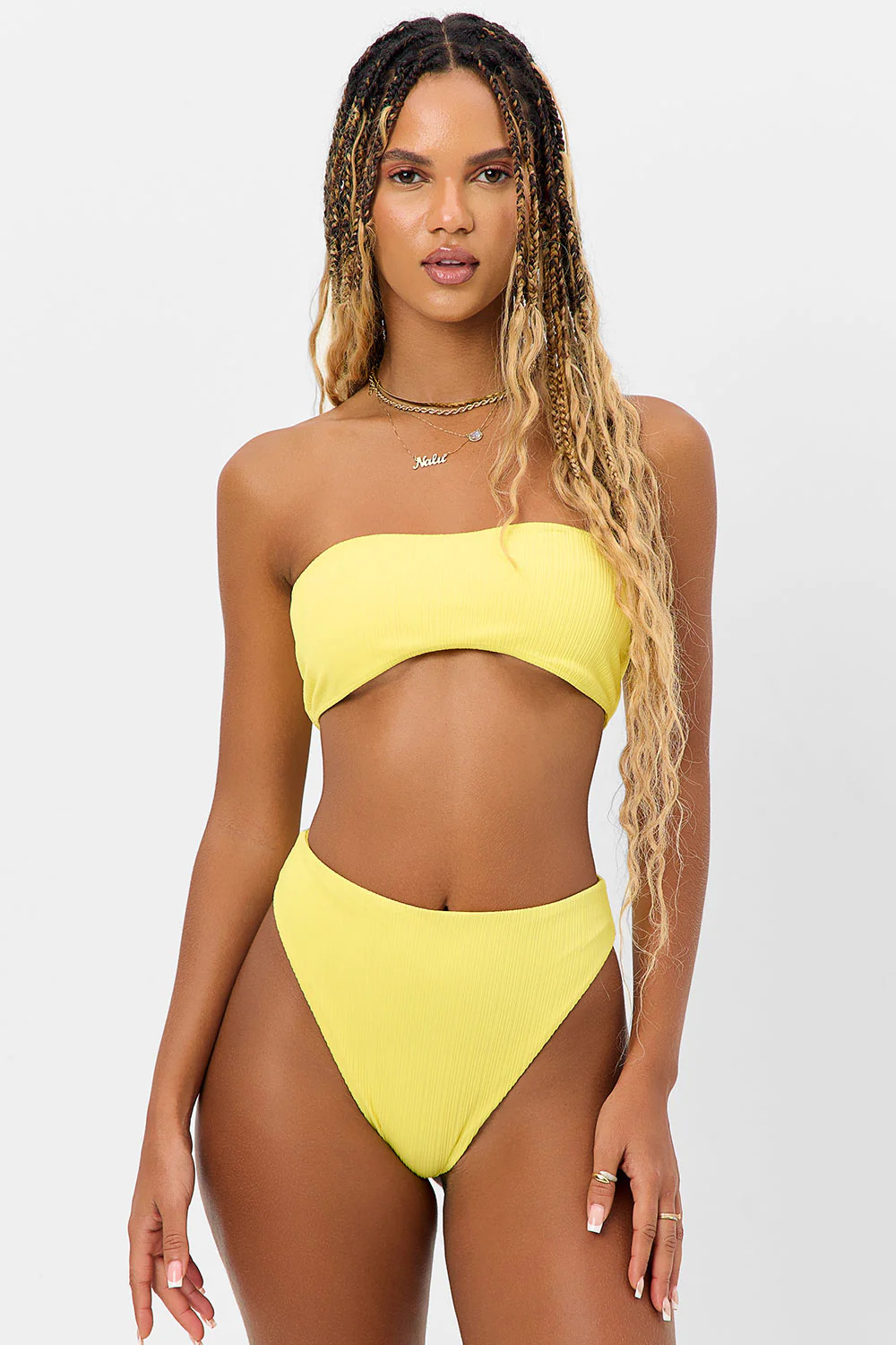 Jean Plissé Bandeau Bikini Top - Pina Colada | Frankies Bikinis
