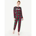 Joyspun Women’s Long Sleeve Tee and Joggers, 2-Piece Pajama Set, Sizes S-3X | Walmart (US)