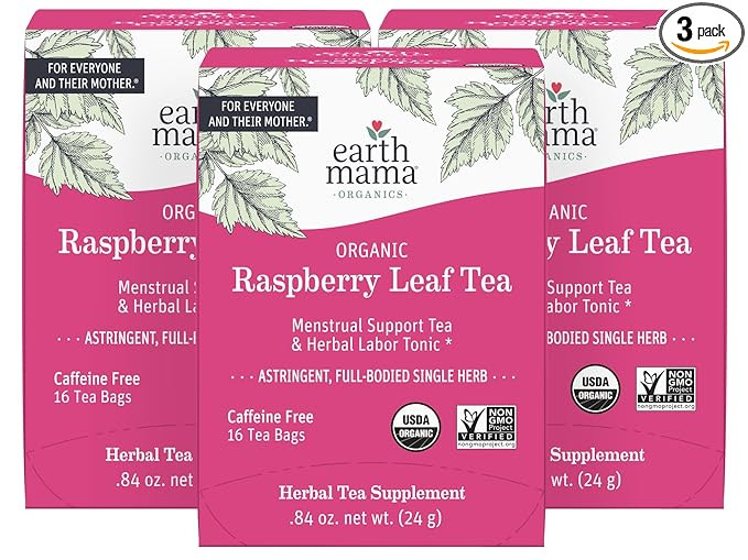 Earth Mama Organic Raspberry Leaf Tea Bags | Labor Tonic & Menstrual Support Herbal Tea, Red Rasp... | Amazon (US)