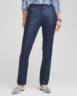 Girlfriend Coated Animal Print Jeans | Chico's