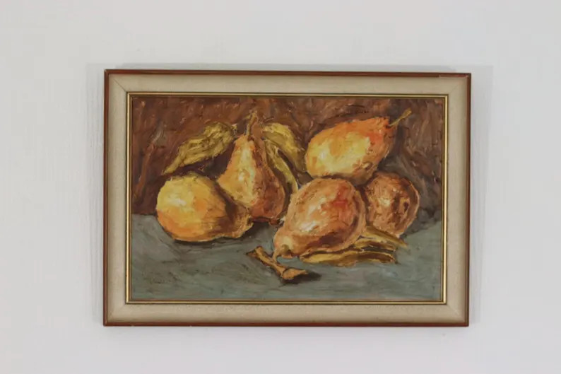 Original Swedish Oil on Panel – “Five Pears” – Unsigned, Framed  44.5 × 31 cm (17.5" × ... | Etsy (Global)