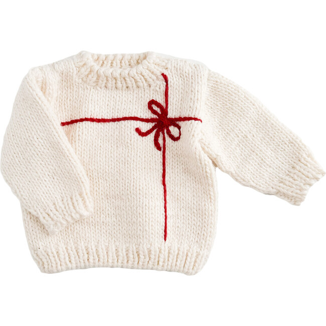 Present Sweater, Cream/Red | Maisonette