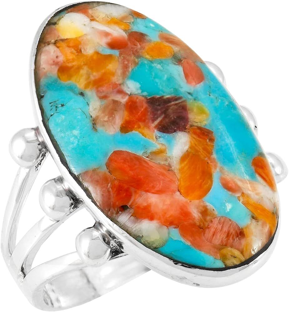 Turquoise Ring Sterling Silver 925 & Genuine Turquoise | Amazon (US)
