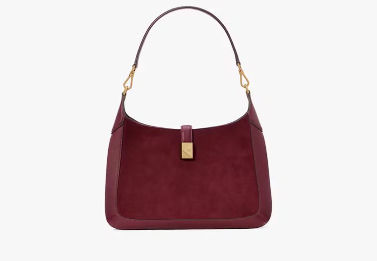 Deco Pebbled Leather & Suede Hobo Bag | Kate Spade (US)