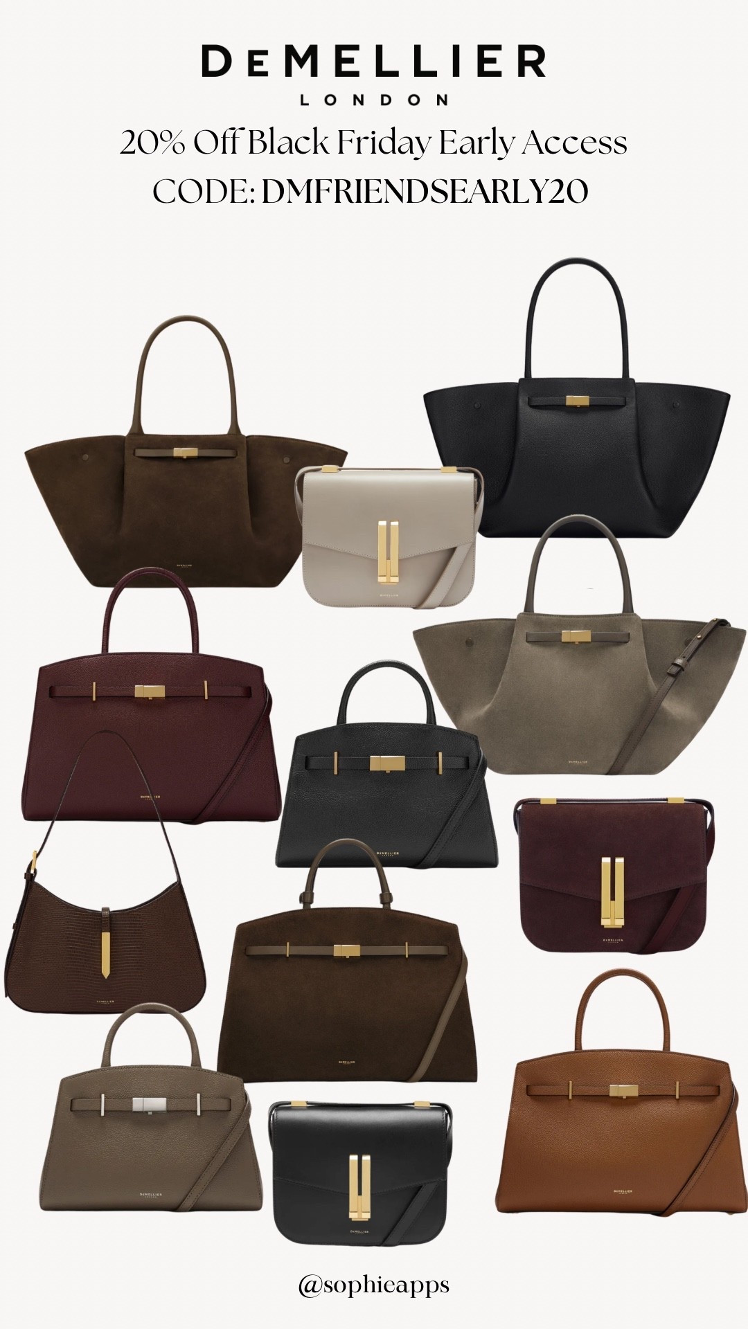 Get 20% off DeMellier with early access code: DMFRIENDSEARLY20 🖤

#LTKsale #LTKCyberWeek #LTKbag