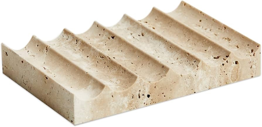 Luxury Travertine Soap Dish Marble Jewelry Ring Tray - Rectangle Marble Soap Tray & - Self Draini... | Amazon (US)