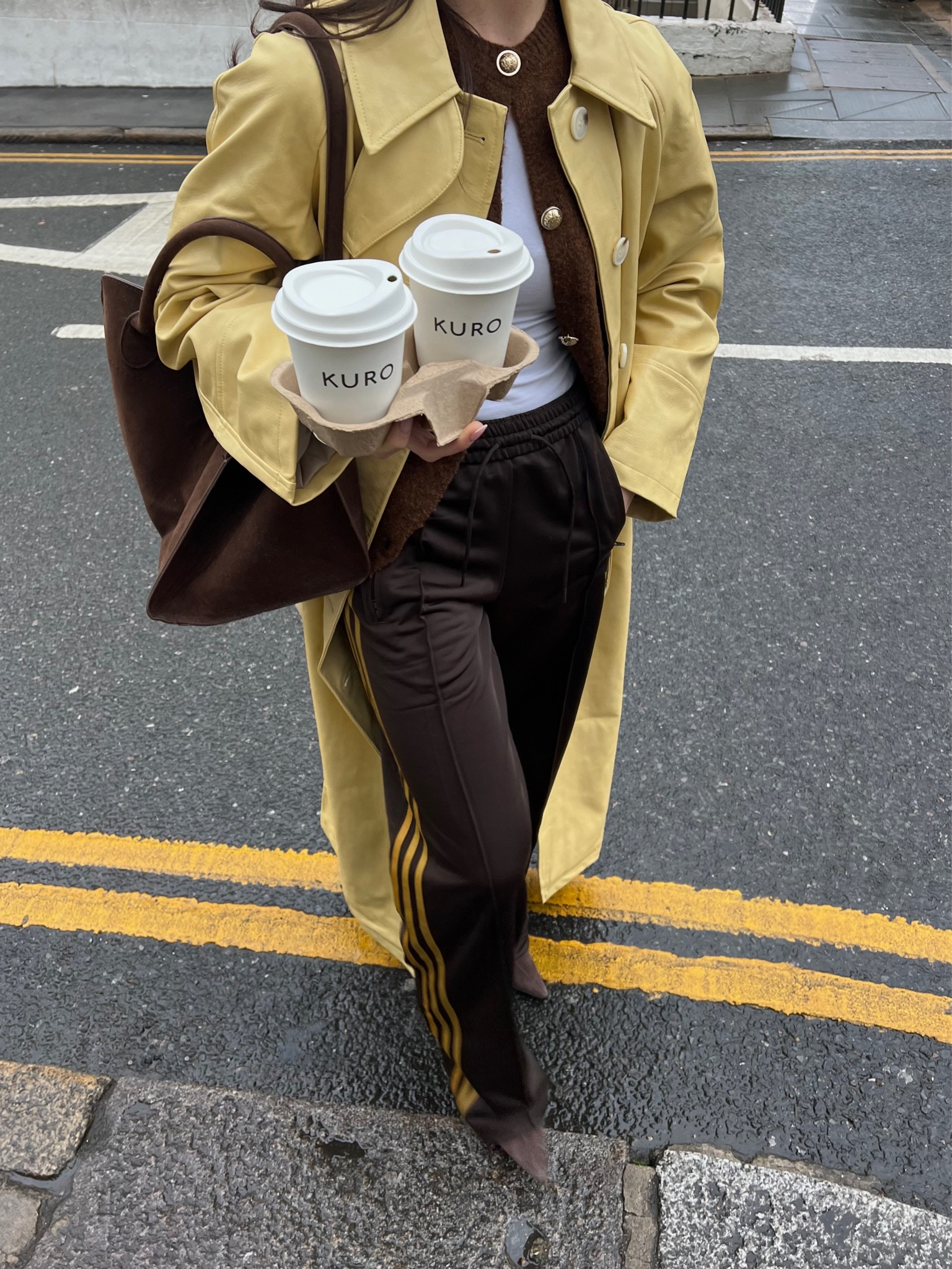 Yellow just in time for spring! Love styling it with brown🤎 trench coat, adidas joggers, asos, brown suede leather, pointy boots, topshop, layering outfit

#LTKspring #LTKFashionMonth #LTKstyletip