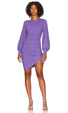 Susana Monaco Gathered Sleeve Mini Dress in Violette from Revolve.com | Revolve Clothing (Global)