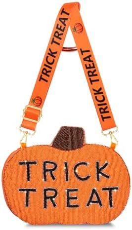 YAHPERN Halloween Purse for Women Novelty Beaded Pumpkin Skull Crossbody Shoulder Bag Halloween O... | Amazon (US)