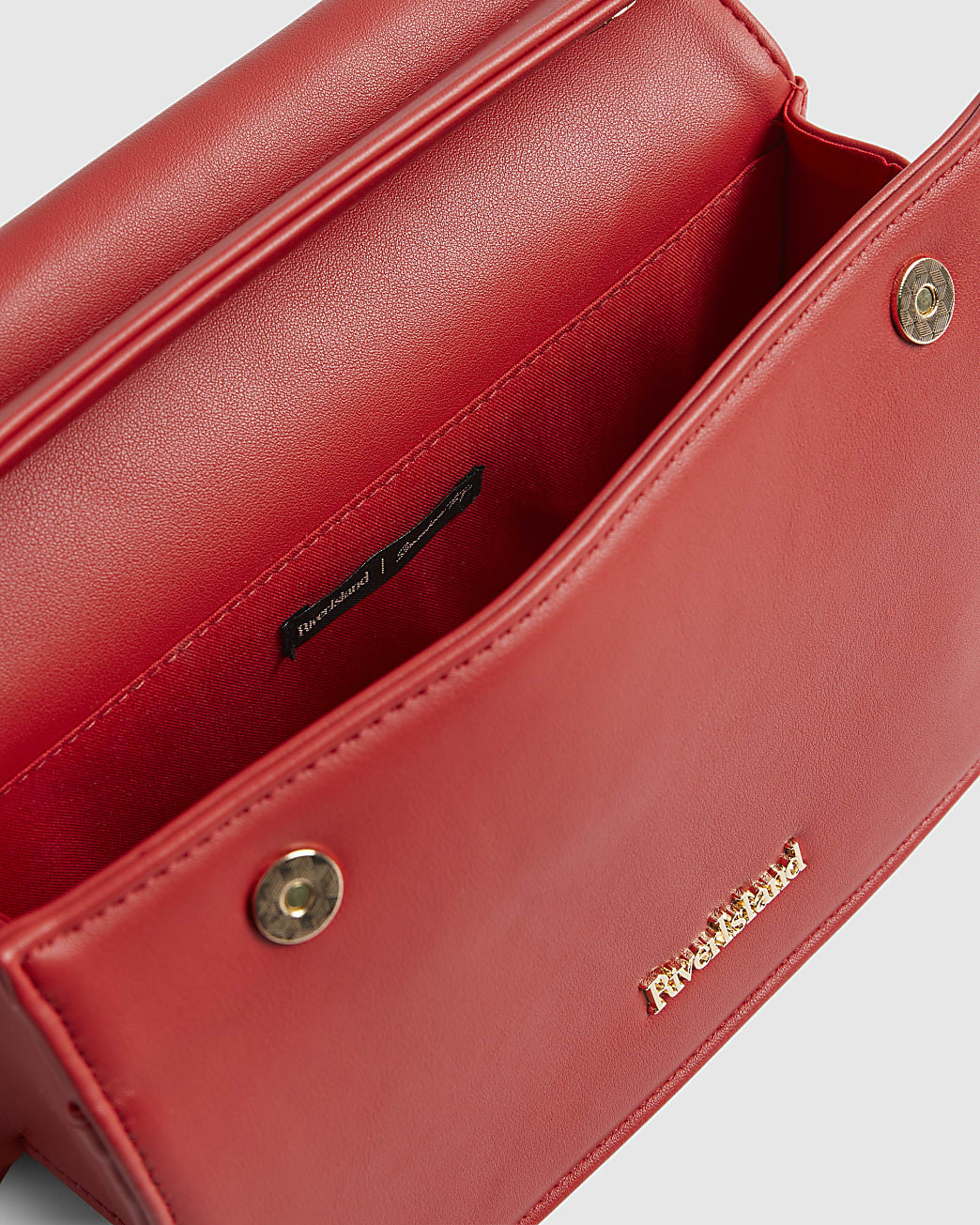 Red Metal Handle Foldover Clutch Bag | River Island UK & IE