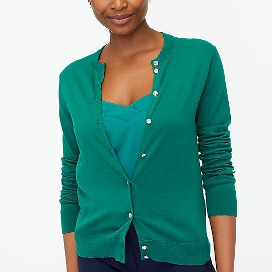Factory: Classic Cardigan Sweater With Rhinestone Buttons For Women | J.Crew Factory
