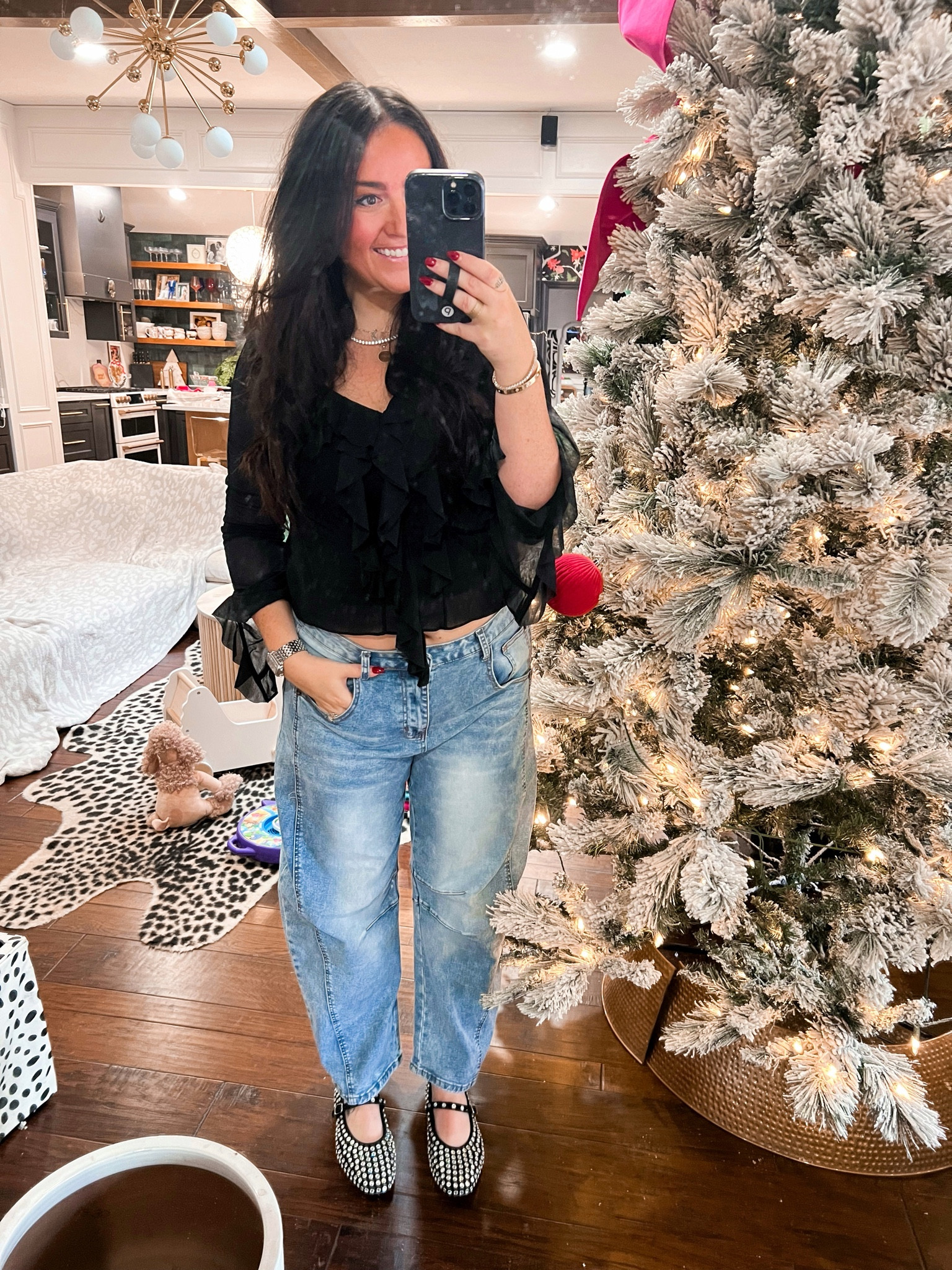 New mom winter ruffle target y2k barrel
Jeans 

#LTKFindsUnder50 #LTKShoeCrush #LTKStyleTip