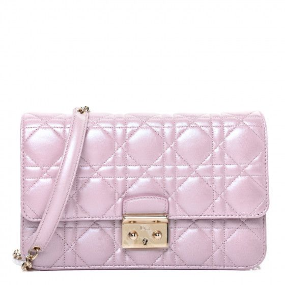 Pearly Lambskin Cannage Miss Dior Promenade Pouch Lotus | Fashionphile