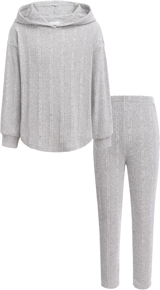 Arshiner Girl's Sweaters Set 2 Piece Outfits Rib-Knit Sweatsuits Cute Pullover Sweatshirt and Swe... | Amazon (US)