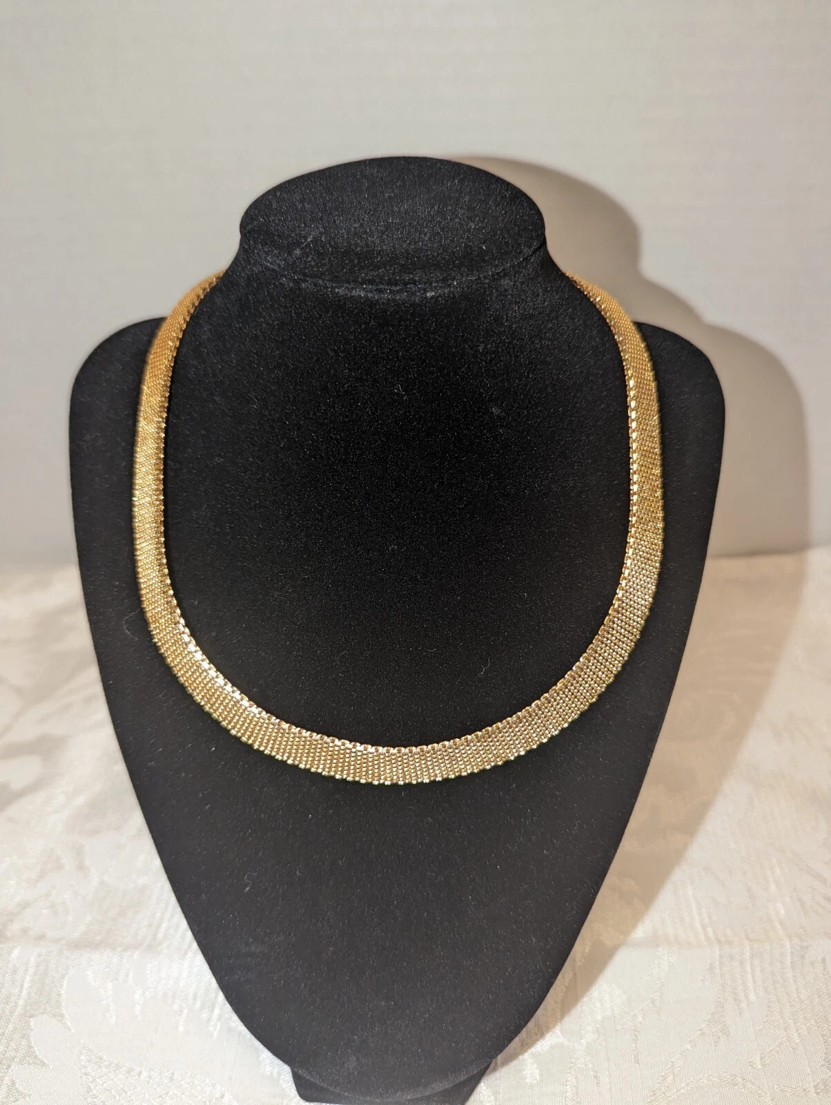 Vintage Germany Henkel Grosse 1965 Mesh Collar Choker Necklace Gold Tone | eBay US