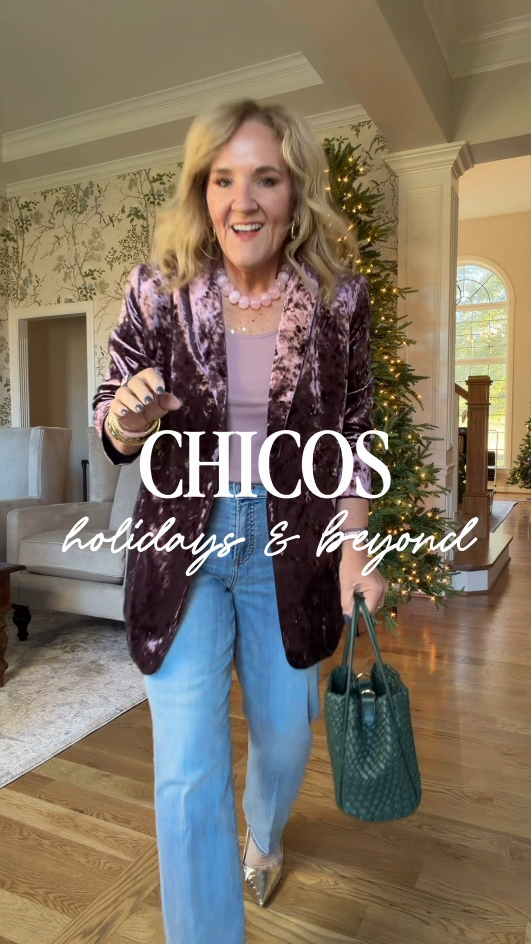 @chicos holiday styles can be easily worn long past December 
30% off sitewide! 
All sizes are 1.0 regular except:
Pink velvet pullon pants size .5 
Black pants size 1.0 petite 
20% off on my jewelry code NANETTE20

#LTKOver40 #LTKHoliday #LTKSaleAlert