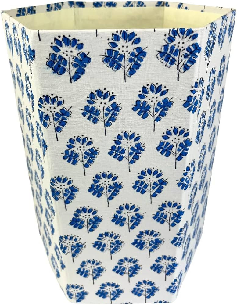 Fern Trail 3.3 Gallon Waste Basket | Small Decorative Block Printed Trash Can | Living Room, Bedr... | Amazon (US)