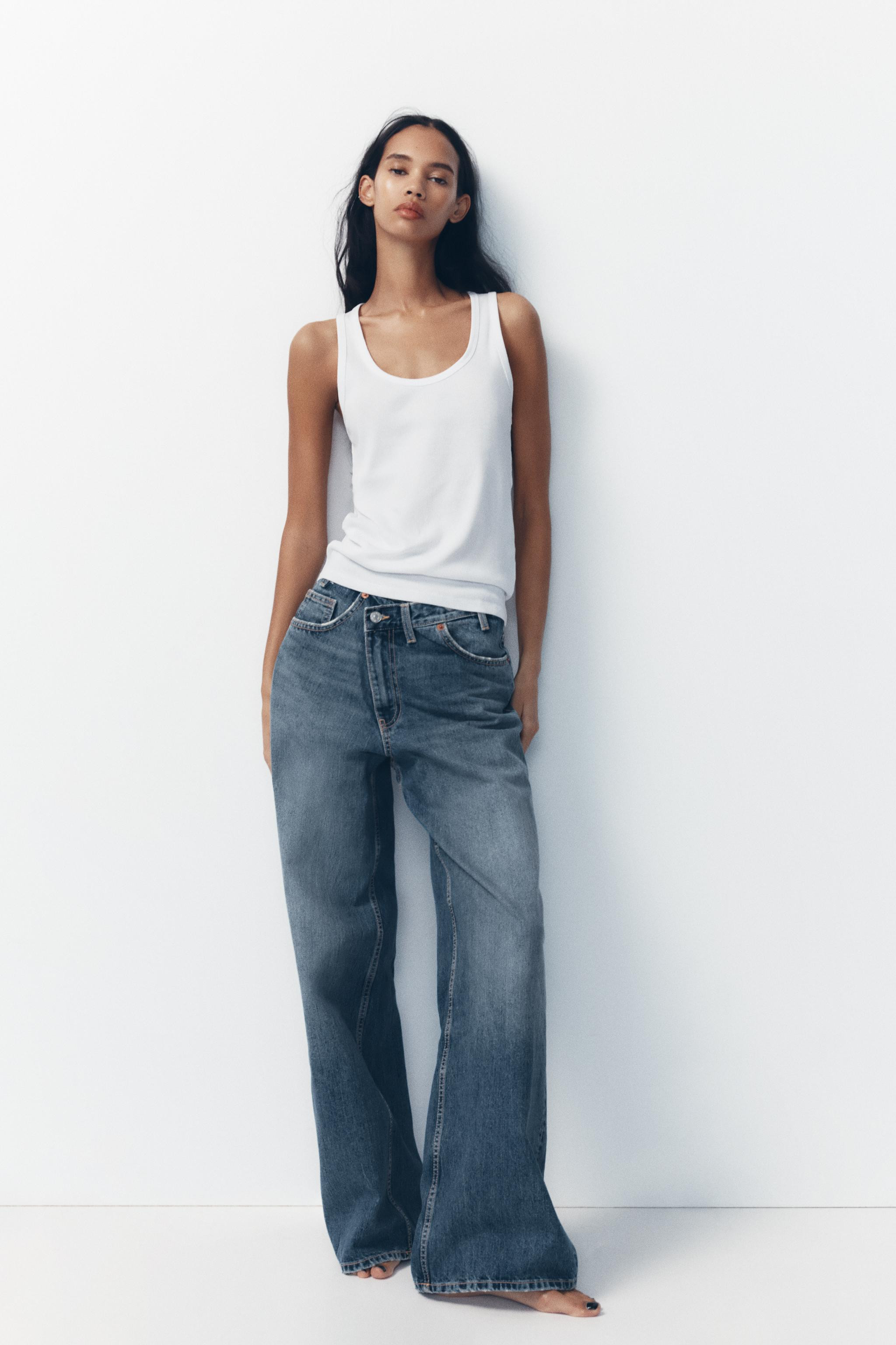 TRF HIGH RISE WIDE LEG CROSSOVER WAISTBAND JEANS | Zara US
