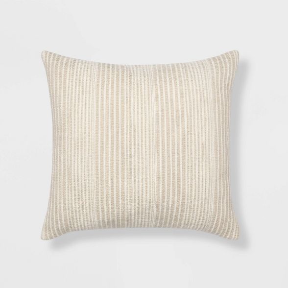 ™Euro Textured Striped Decorative Throw Pillow Natural - Threshold™ | Target