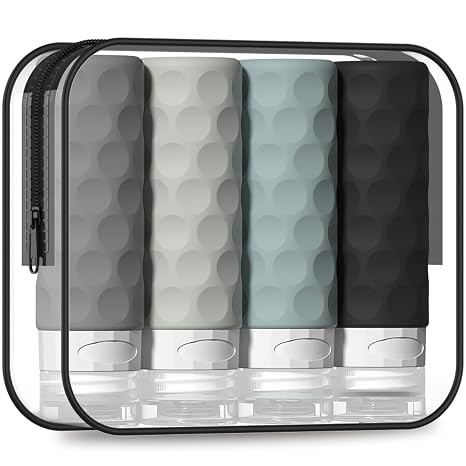 Travel Bottles for Toiletries, 4pcs Tsa Approved 3oz Travel Size Containers, BPA Free Leak Proof ... | Amazon (US)