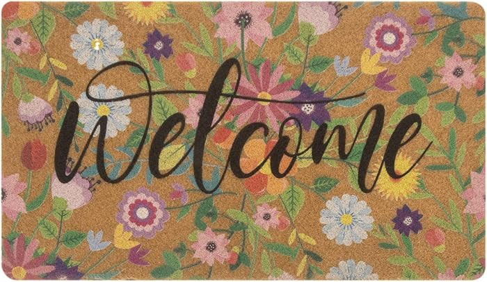 Spring Welcome Door-Mats Floral Coir Doormats - 30"x17"Non Slip Large Indoor Colorful Welcome Doo... | Amazon (US)
