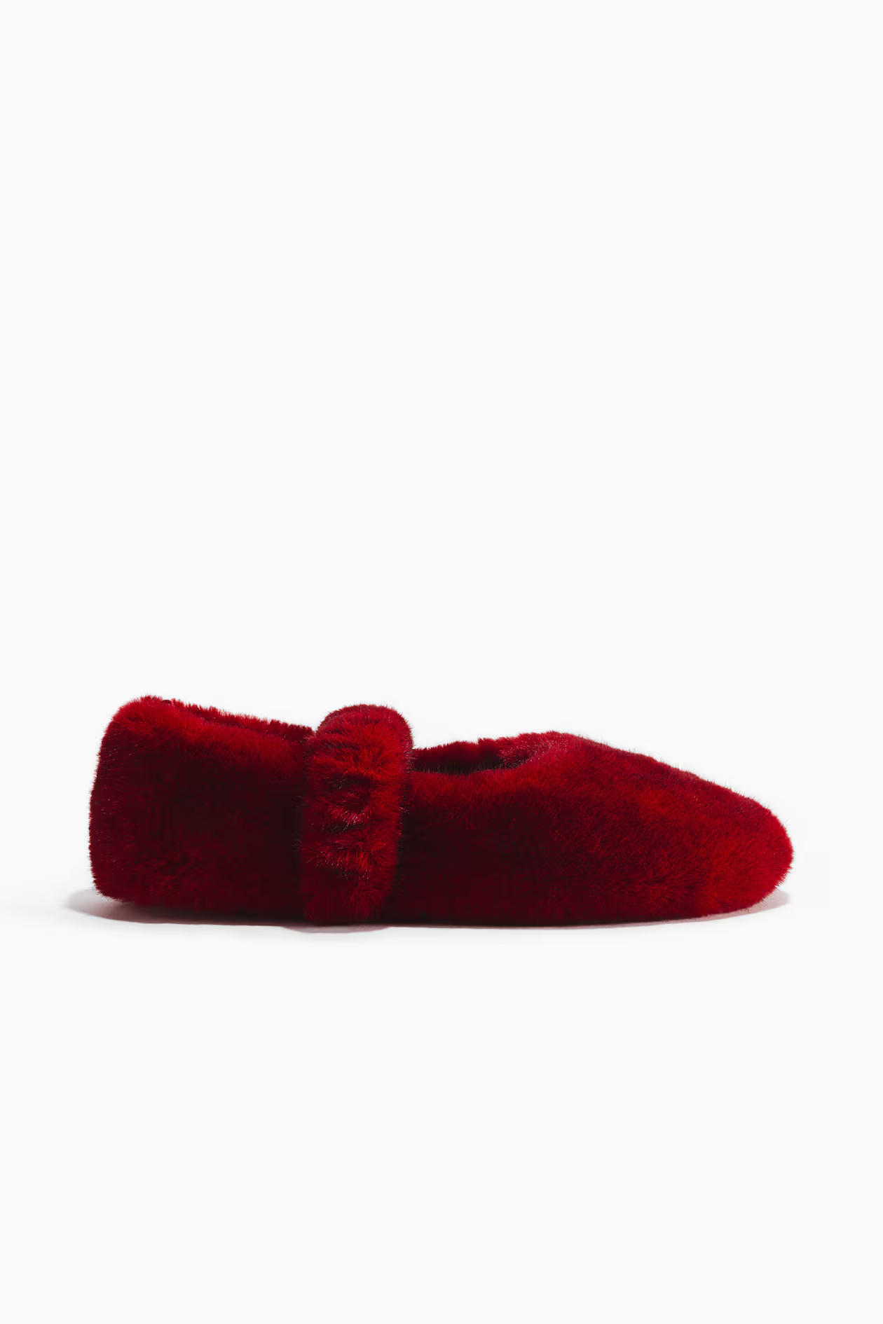 Fluffy slippers - Dark red - Ladies | H&M GB | H&M (UK, MY, IN, SG, PH, TW, HK)