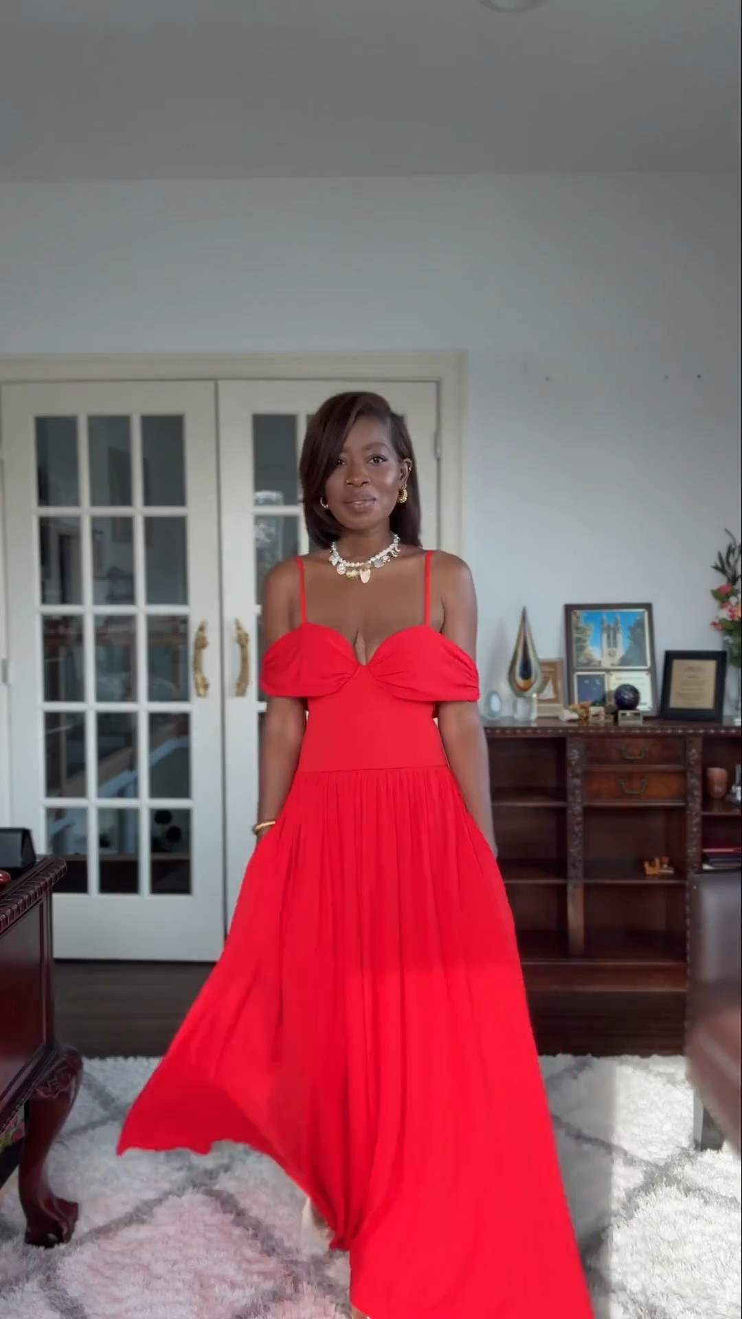 Red dress perfect for a cocktail party or wedding guest dress 

#LTKStyleTip #LTKWedding