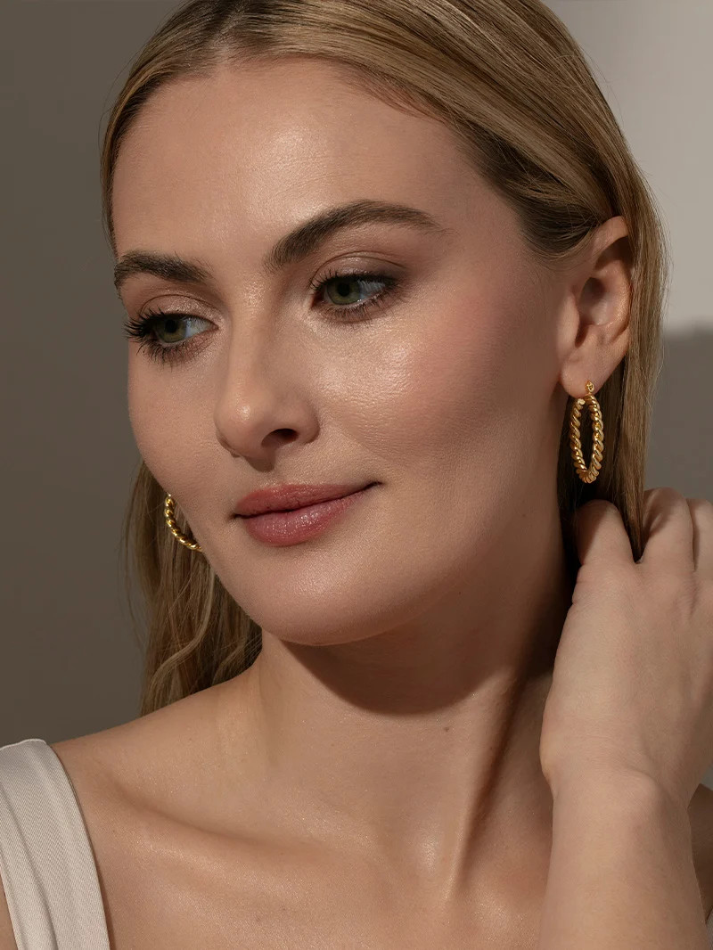 Gold Rope Twist Hoop Earrings | Statement Hoops | Uncommon James | Uncommon James