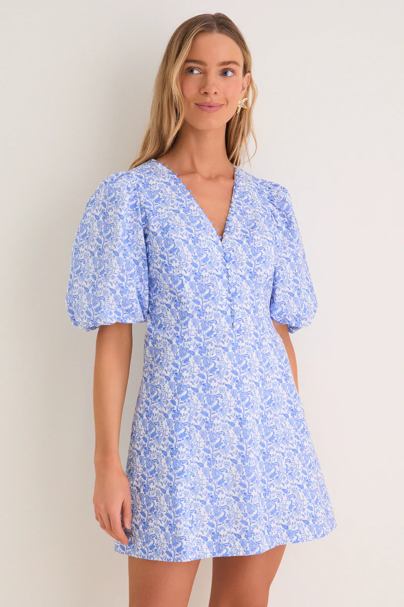 Baby Blue Ditsy Floral Marcy Mini Dress | Tuckernuck (US)