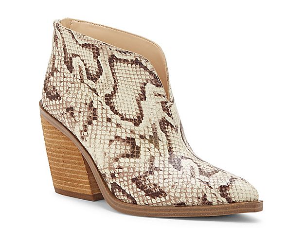 Vince Camuto Ginsel Bootie - Women's - Off White/Brown Snake Print Leather | DSW