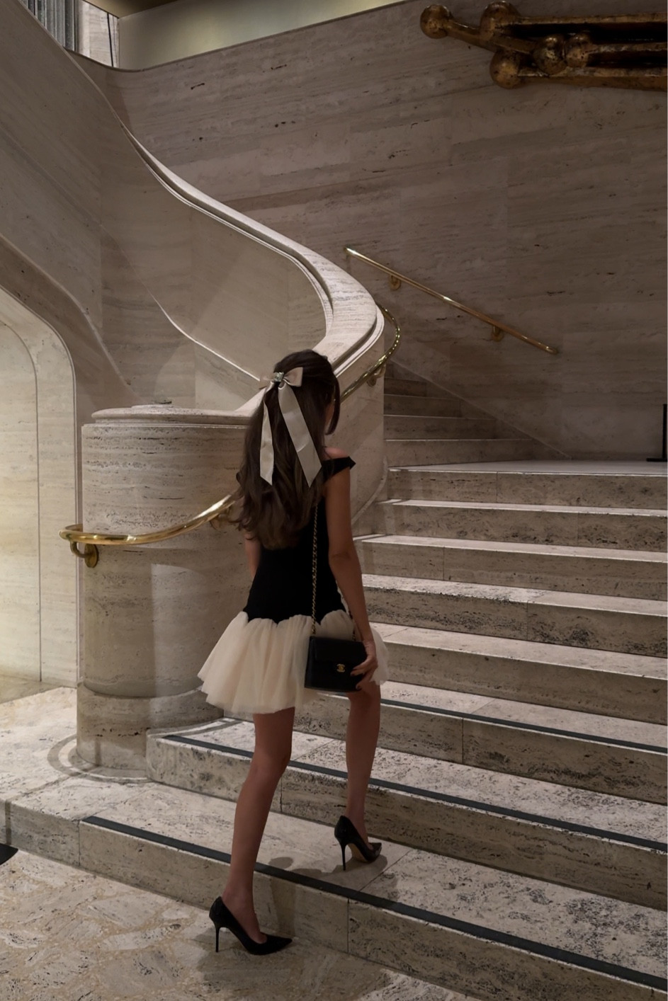 Ballet dress 🩰 black and white dress, bow, heels, Chanel earrings, bag

#LTKGiftGuide #LTKHoliday #LTKWatchNow