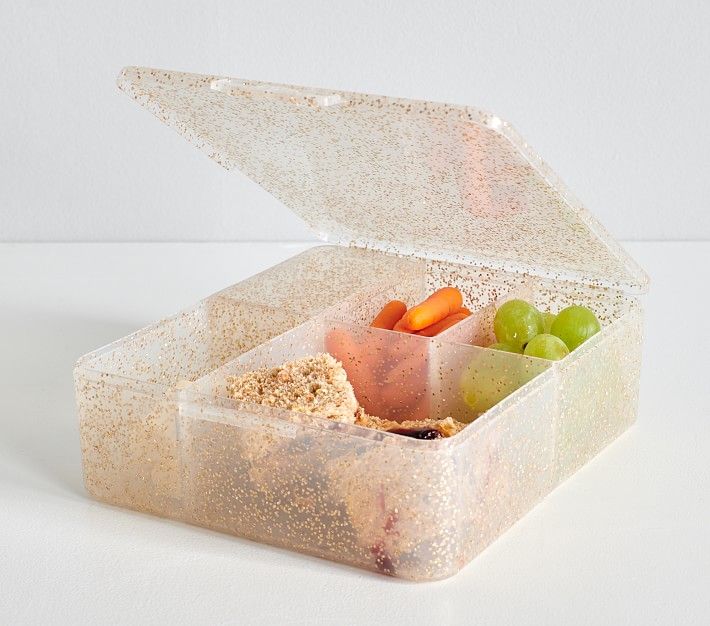 No Kid Hungry® Recycled Gold Glitter Bento Box | Pottery Barn Kids